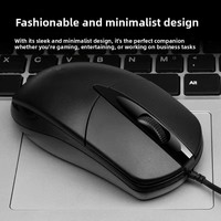 Mouse Optik USB Berkabel 3D Hitam Murah, Ergonomis, Tahan Air, untuk Bisnis & Kantor, dengan Logo Kustom, Stok Tersedia, 3 Tombol, Dapat Diisi Ulang
