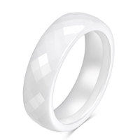 Bagues en céramique en gros, mode géométrique minimaliste, facettées, simples, 6MM, pour couple, polyvalentes
