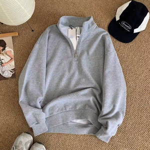 Custom <b>Men</b> <b>Half</b> <b>Zip</b> Stand Collar Printed Eco-friendly Cotton Lightweight Oversized Casual Sport Pullover <b>Jacket</b> Spring Autumn - Product Image 2