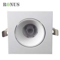 Plafonnier LED intelligent encastré, Spot carré réglable de 12W, luminaire de plafond