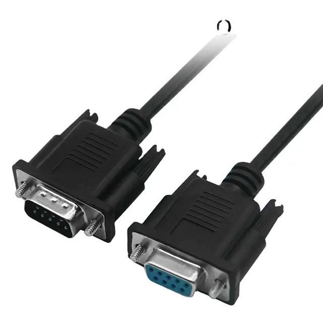 Db9pin Cable Black Straight DB9 RS232 Serial Cable Extension Cable Male to Female 1.5m