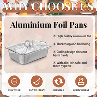 Plats rectangulaires en aluminium SP-328 de 4000 ml, qualité alimentaire, avec couvercle, pour le camping, la cuisson, le chauffage et la préparation des aliments.