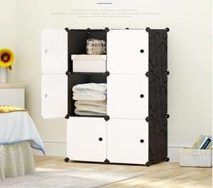 ตู้เสื้อผ้าลูกบาศก์มหัศจรรย์สี<span class=keywords><strong>ดำ</strong></span>ขาวผสม 6 ลูกบาศก์ในขนาด 14x14x14 นิ้ว (FH-AL0023-6) - Product Image 3