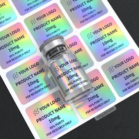 Étiquettes de flacons holographiques personnalisées Autocollant en vinyle imperméable pour flacon en verre de 3 ml 5 ml 10 ml