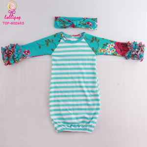 <span class=keywords><strong>Personalizado</strong></span> Sublimación Bebé Ruffle Raglan Vestido Leopardo Impreso Algodón Manga Larga Raglan Bebé Ruffle Icing Vestidos - Product Image 5