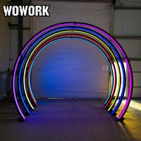 Lumières de tunnel d'entrée de mariage géantes à cadre LED RGB WOWORK 2026 pour la décoration de la scène de mariage