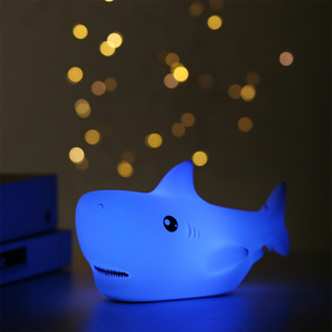 Shark <b>USB</b> Night <b>Light</b> <b>LED</b> Warm White Silicone Rechargeable Cute Small <b>Light</b> for Babies and Kids High CRI 90 - Product Image 5