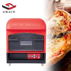 Commercial Industrial Pizza Oven 500 Degrees Single Deck Electric Pizza Kiln Oven With Cabinet