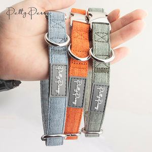 New Links Nuevo <span class=keywords><strong>collar</strong></span> de perro de algodón de bambú con hebilla de metal y logotipo personalizable para su mascota - Product Image 5