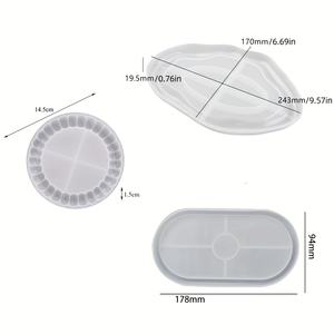 Juego de 3 Moldes de Silicona para Bandejas - Moldes de Silicona Fáciles de Usar para Vaciado de Yeso - Perfectos para Manualidades Creativas de Decoración del Hogar - Product Image 6