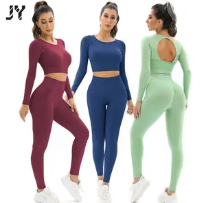 Joyyoung 2023 Gym Wear Sports Bra High Waist Pants Yoga Workout Set Seamless Leggings Yoga Activewear Set For Women Sport Cloth