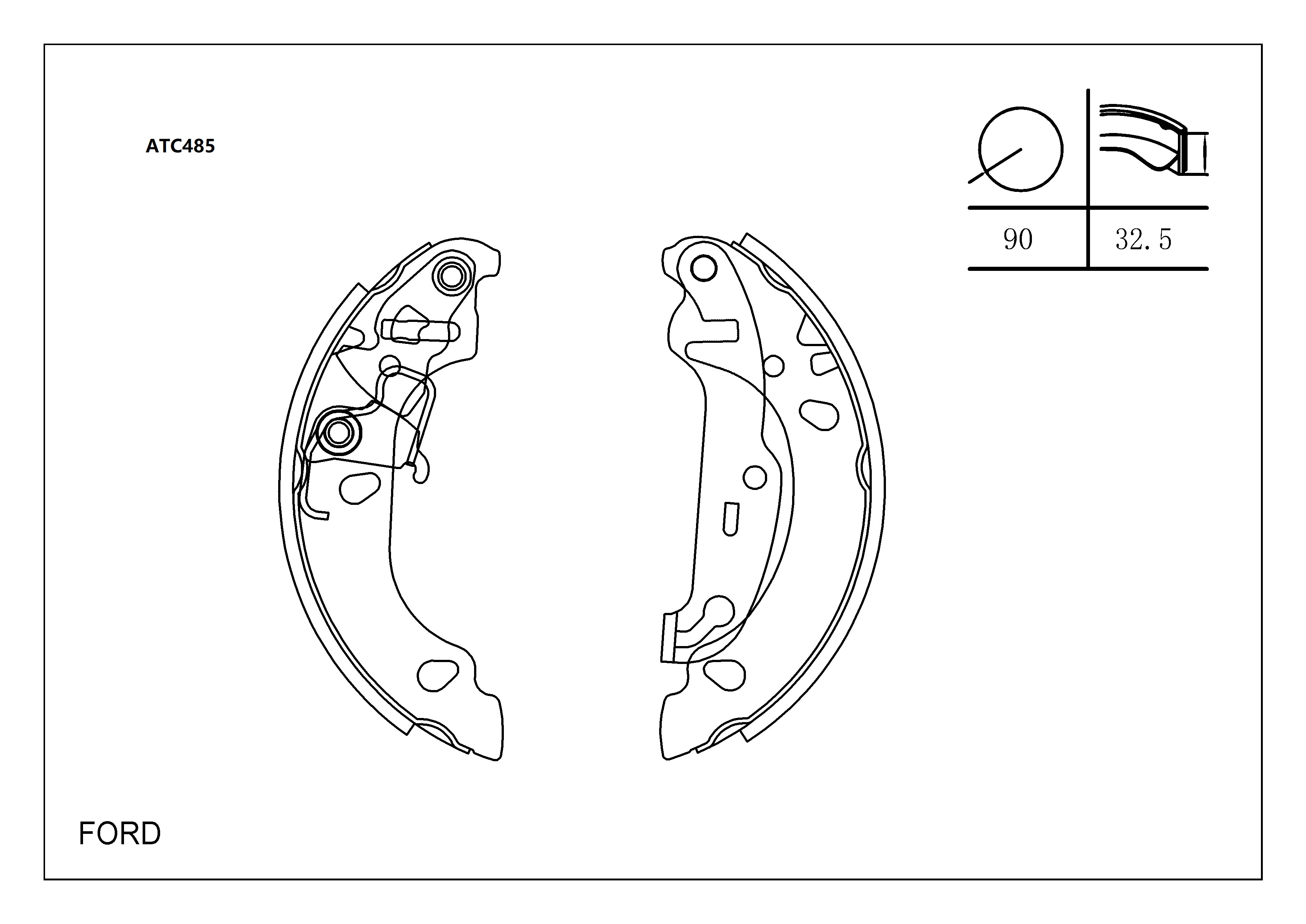 Zapata de freno de tambor trasero GS8453 FSB636 para Ford Fiat MAZDA zapatas de freno