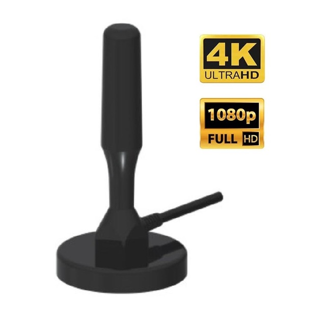 360 Degree Rotation Digital TV Antenna Indoor/Outdoor UHF VHF Signal Amplifier with Magnet Base HDTV Antenna Plastic Material