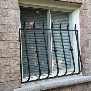 Rejillas de seguridad para ventanas, diseño de barras de acero, color blanco o negro, de hierro forjado - Product Image 4