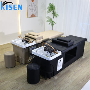 Lit de shampooing de massage thaïlandais bon marché équipement de salon lit de spa sans tête d'aplomb avec réservoir d'eau pour les affaires de spa - Product Image 4