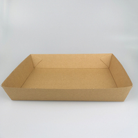 Plateau en papier Kraft, emballage à emporter, carte de puce gobelet à cannelure F, plateau en papier ondulé, 500 pièces