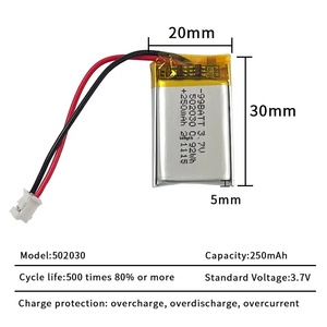 10Pcs 250MAh 3.7V Pouch Lithium Ion Thông Minh Đồng Hồ Pin Cho Không Dây <span class=keywords><strong>Bluetooth</strong></span> Tai Nghe Đồ Chơi 602030 Lithium Pin Bao Gồm - Product Image 2