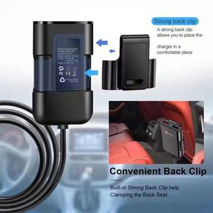 <b>USB</b> QC <b>3.0</b> Backseat Clip Car Charger with Extension <b>Cable</b> for Mobile Phone Rear Back Seat Vehicle Fast Charging Adapter - Product Image 4