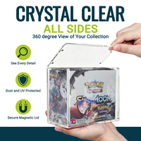 Caja Protectora de Acrílico con Bordes Suaves para Cartas Coleccionables PTCG, Caja de Exhibición Segura para Escritorio, Protección para Regalos