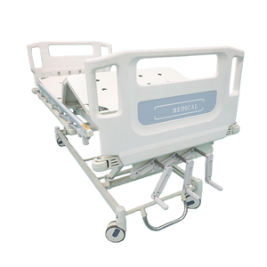 Lit d'hôpital LK-B9 à <span class=keywords><strong>double</strong></span> manivelle en plastique ABS et métal avec réglage de la hauteur de 460 à 780 mm, frein central pour salle de soins aux patients - Product Image 6