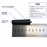 Antena de Goma Vertical GT-G50 4G LTE 700-960Mhz 1710-2690Mhz con Conector Macho IP67 y Montaje de Tornillo para Walkie Talkie y Radio Bidireccional