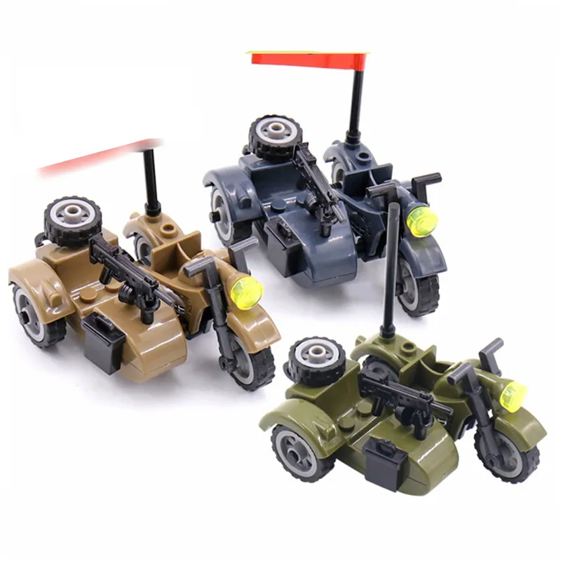 Ceinture de gilet de moto à trois roues, tactique de défense de soldat WW2, accessoires, bras de l'armée, blocs de construction militaires