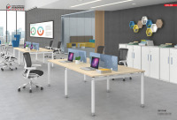 Bureau de conférence commercial simple pour 4 personnes, table de réunion multi-utilisateurs, mobilier de bureau, poste de travail pour le personnel, table de conférence