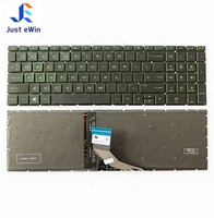 Clavier d'ordinateur portable sans cadre, rétroéclairé par LED, en plastique, noir et gris, pour Pavilion 15-CX 15-DA 15-CW, nouveau