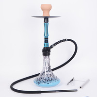 Chicha de luxe de taille moyenne en alliage d'aluminium, modèle Hookah Factory, avec un tuyau et un coffret cadeau