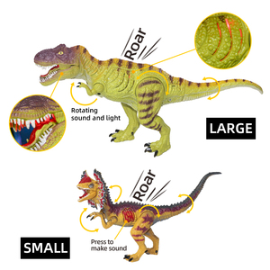 Divertente regalo: modello di Velociraptor con articolazioni mobili, giocattolo in PVC a forma di dinosauro T-rex con suono e luce - Product Image 2