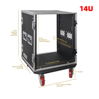 En stock, boîtier rack 14U en aluminium et contreplaqué, flight case DJ, profondeur 21 pouces avec roulettes, flight cases ATA, support OEM
