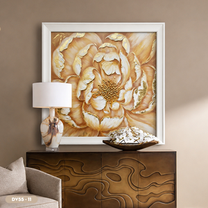 Modern Floral Canvas Wall Mural <b>Framed</b> Wall Art Textured Abstract <b>Painting</b> Beige Gold Decor Wall Vase <b>for</b> Living Room - Product Image 4