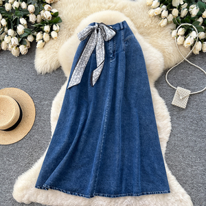 <span class=keywords><strong>Jupe</strong></span> droite <span class=keywords><strong>en</strong></span> <span class=keywords><strong>jean</strong></span> décontractée pour femme, style rétro, pour le printemps, vente <span class=keywords><strong>en</strong></span> gros - Product Image 3