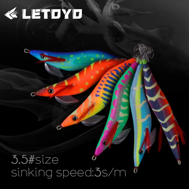 Letoyo iscas de pesca para lulas, 22g, 14cm, 10 cores, 3.5#, iscas para pesca em alto mar, Yamashita, egi, iscas de água doce, iscas para lulas