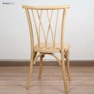 Sedia impilabile in legno Botanica Cross Back, stile rustico antico, per sala da pranzo, matrimoni, ristoranti, feste ed eventi all'aperto - Product Image 5