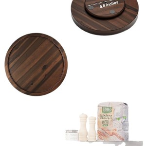 Rotating Wooden Tray Round 4-7 Compartments <b>Kitchen</b> Storage Shelf For Spices And Food Standing Type - Product Image 5
