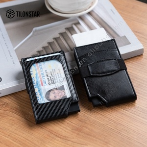 Tilonstar กระเป๋าสตางค์ใส่บัตรเครดิตแบบอลูมิเนียม, ที่ใส่บัตรคาร์บอนไฟเบอร์สำหรับเดินทางขนาดกะทัดรัด TVC513 RFID - Product Image 5