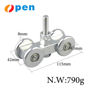 स्क्वायर स्टील 4-पहिया भारी-शुल्क स्लाइडिंग दरवाजा रोलर आधुनिक बाहरी डिजाइन लटकी ट्रैक व्हील पुली टिकाऊ कम शोर सुविधाओं - Product Image 2
