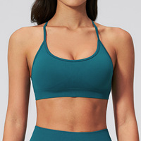 G TOP Nouveau soutien-gorge de yoga sans couture, tenue de sport moulante à séchage rapide pour la course et le fitness, robe de yoga dos nu style licou