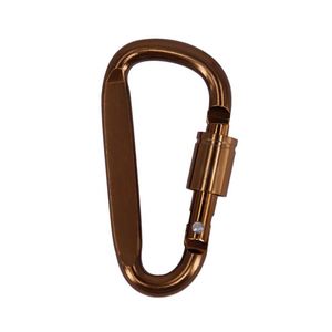 Custom Logo Aluminum D Shape Locking Carabiner Screw Gate Spring <b>Snap</b> Hook <b>Clip</b> for Outdoor Event Giveaways - Product Image 5