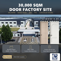 Porte intérieure en MDF recouvert de PVC blanc pur, design classique à 2 panneaux moulurés, pour la fourniture aux projets de villas, hôtels et appartements