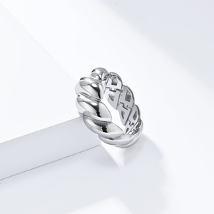 European American Style Titanium Steel <b>Ring</b> 18K Gold Plated Twisted Bread Design Luxury Women's <b>Ring</b> - Product Image 3