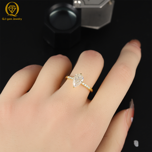 Bague de mariage pour femme en or 18 carats avec diamant taille poire, clarté VVS, couleur D, certifiée IGI, design classique, support personnalisé pour fiançailles - Product Image 5