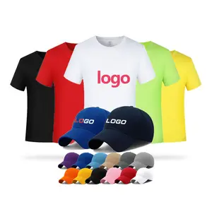 HT-0355 yüksek kaliteli düz renk OEM işlemeli özelleştirilebilir Logo beyzbol şapkası T-shirt Set özel erkekler ve kadınlar için kapaklar şapka