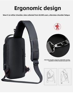 <span class=keywords><strong>Sac</strong></span> <span class=keywords><strong>de</strong></span> moto multifonctionnel antivol en cuir imperméable avec port <span class=keywords><strong>de</strong></span> chargement USB, <span class=keywords><strong>sac</strong></span> à bandoulière sportif - Product Image 3