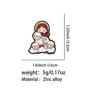 Broche de Metal de Aleación de Zinc, Diseño Kawaii de Oveja del Zodíaco, Esmaltado, con <span class=keywords><strong>Signo</strong></span> de Constelación, para Insignia, con Recubrimiento de Níquel Negro UV - Product Image 5