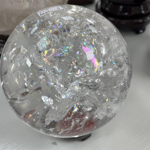 Chất Lượng Cao Trắng Thạch Anh Sphere Tinh Thể Tự Nhiên Bóng Lớn Cầu Vồng Bên Trong Rõ Ràng Thạch Anh Sphere Cho Trang Trí - Product Image 5
