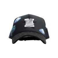 Casquette tendance unisexe décontractée, style classique avec motif losanges, Sad Boy, broderie de lettres en strass, casquette de sport 5 panneaux