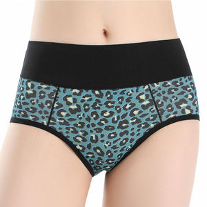 Shanhao hazır gemi kadın artı boyutu iç çamaşırı organik pamuk külot yüksek bel leopar baskı Culotte Femme Coton - Product Image 2