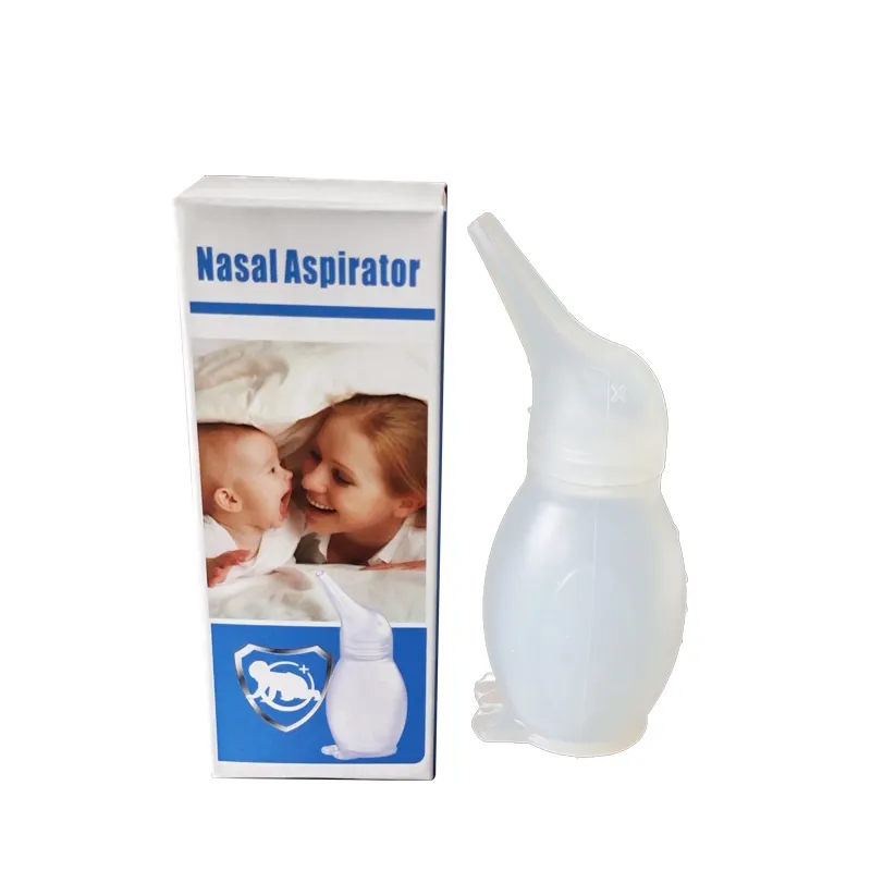 Yüksek kalite toptan burun enayi temizleyici 25ml silikon Bpa ücretsiz manuel bebek burun için aspiratör bebek şeffaf